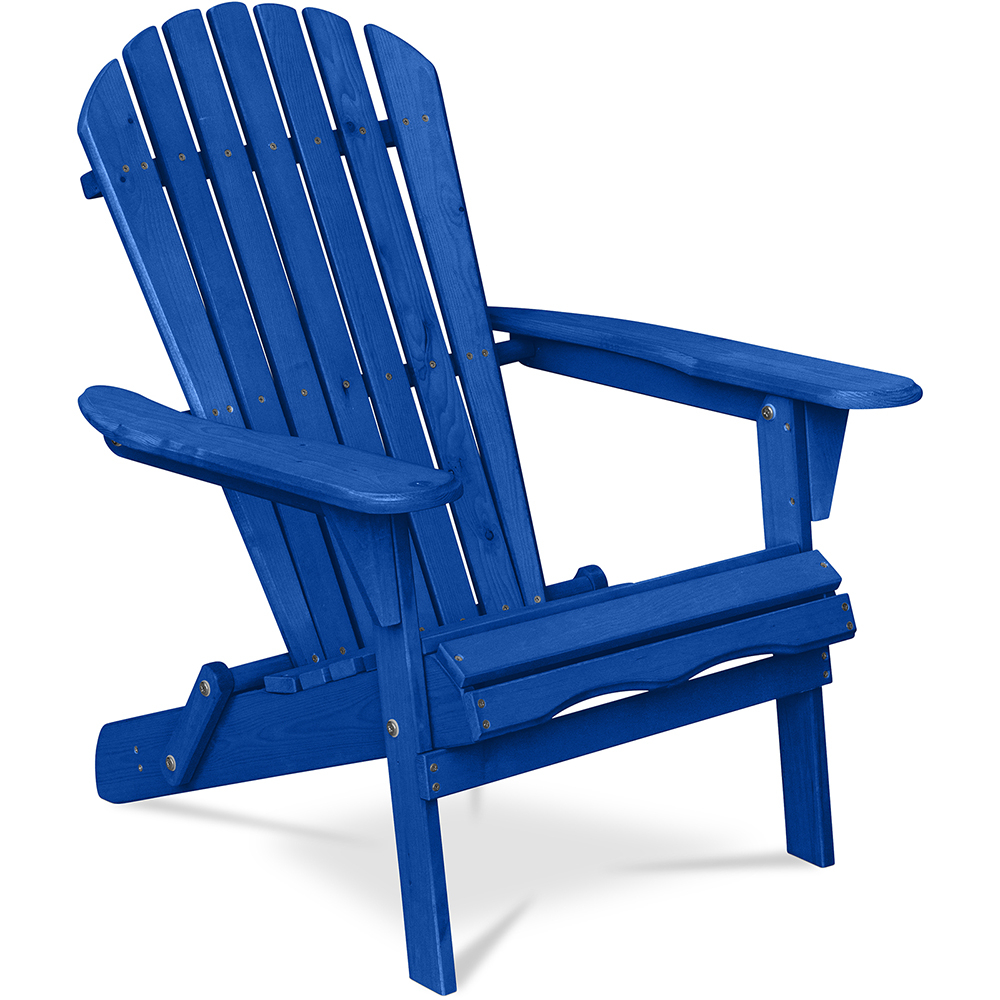  Buy Wooden Outdoor Chair with Armrests - Adirondack Garden Chair - Adirondack Blue 59415 - in the UK