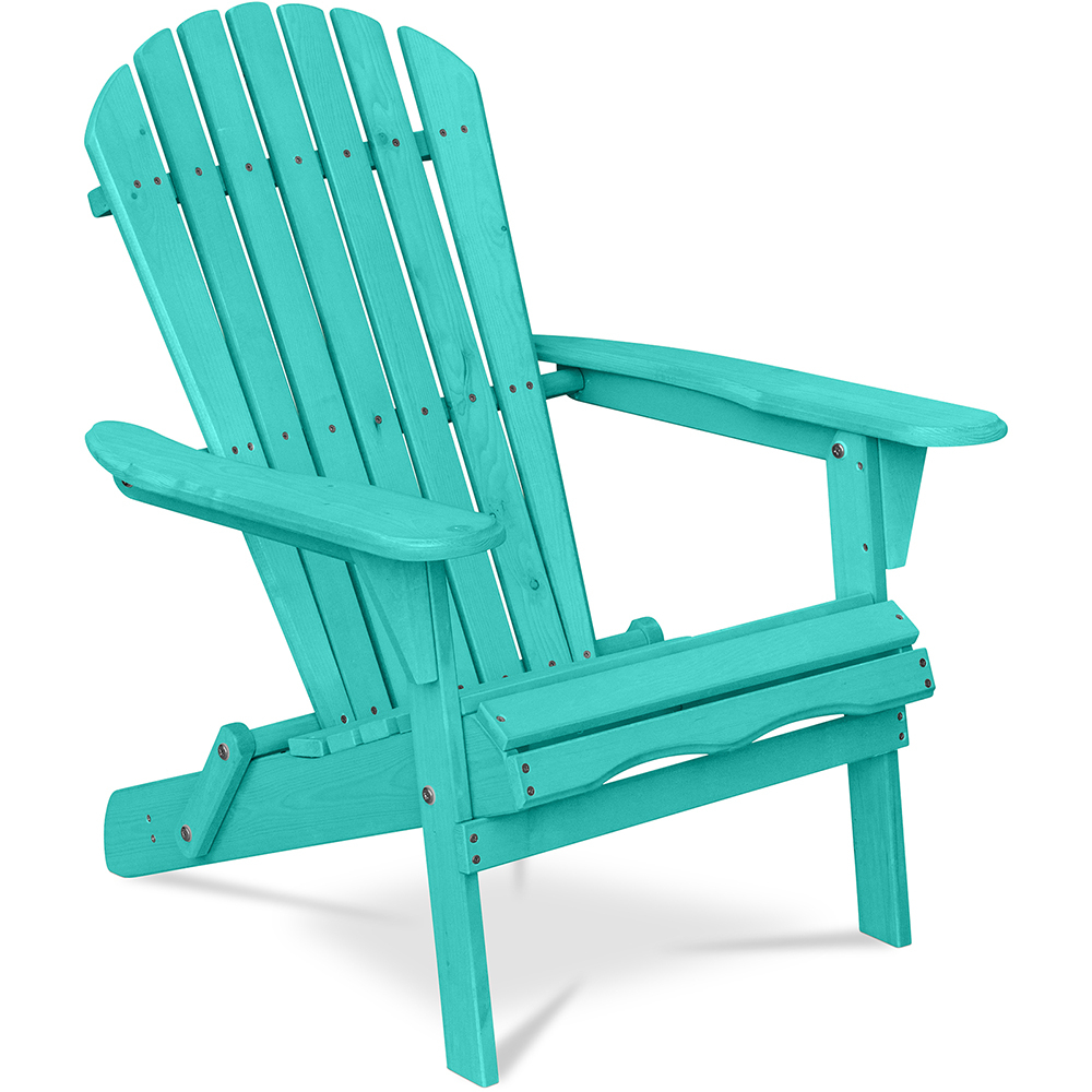  Buy Wooden Outdoor Chair with Armrests - Adirondack Garden Chair - Adirondack Green 59415 - in the UK