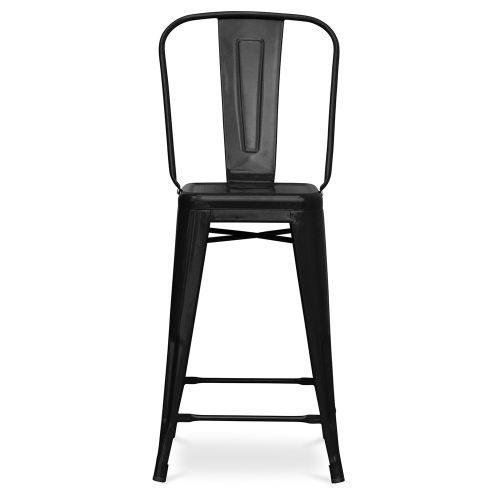 Bar Stool with Backrest Industrial Design 60cm Stylix Privatefloor