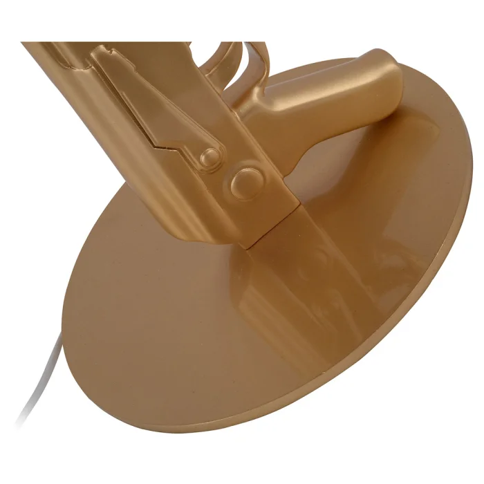 Lampe De Table Moderne Métal LED Pied Fusil Or, Déco Salon Chambre, Neuve