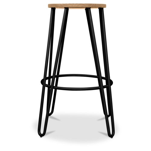 Round wood and metal hot sale adjustable stool