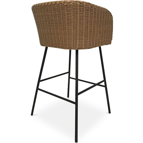 Buy Rattan Stool with Armrests Boho Bali Design Ishita Natural