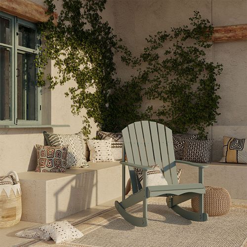 Outdoor Chair with Armrests Garden Chair Adirondack Wooden Rocking Chair Adirondack