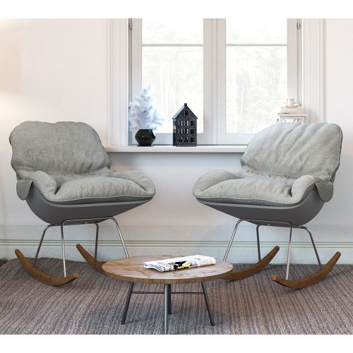 Buy Padded Rocking Chair Scandinavian Design Ruma Grey 59895