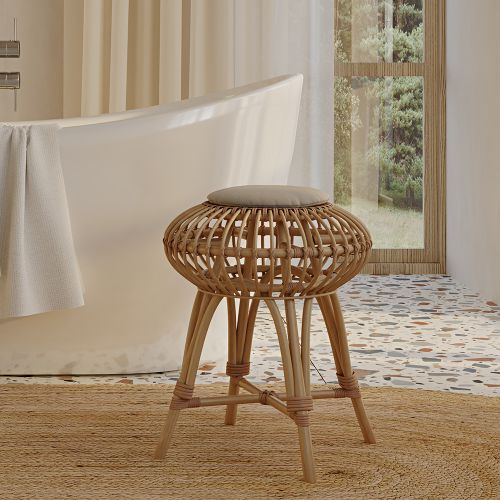Boho top wooden stool
