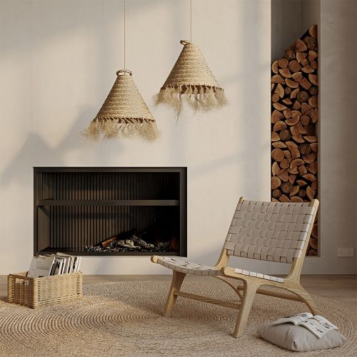 Esparto Ceiling Lamp Boho Bali Design Hanging Lamp Pitse