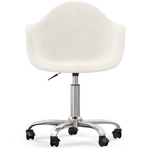 White wheeled outlet desk chair