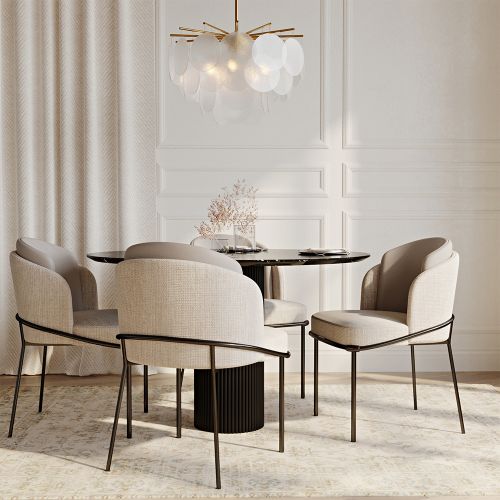 Dining Chair Upholstered in Fabric Amin