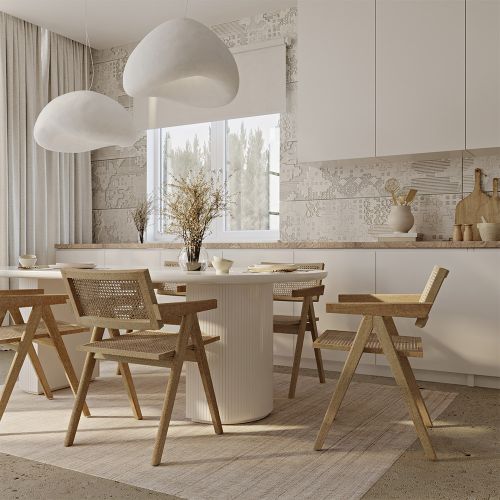 Dining Chair in Cane Rattan with Armrests Kane