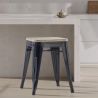 Industrial Design Stool - Wood & Metal - 45cm - Stylix image 7