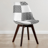 Dining Chair - Upholstered in Black and White Patchwork - New Edition - Sam image 7