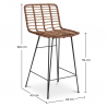 Buy Bar Stool Design Boho Bali Synthetic Wicker 75cm - Catori Natural wood 59995 home delivery