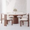 Set Dining Table Round with 6 Wooden Chairs - Minimalist Design - Ivette image 7