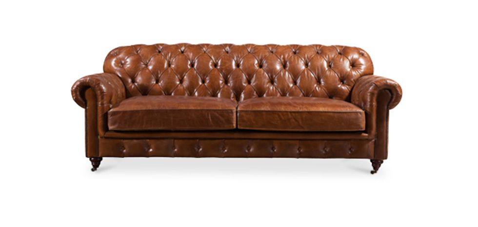 Vintage Chesterfield Style Leather Sofa