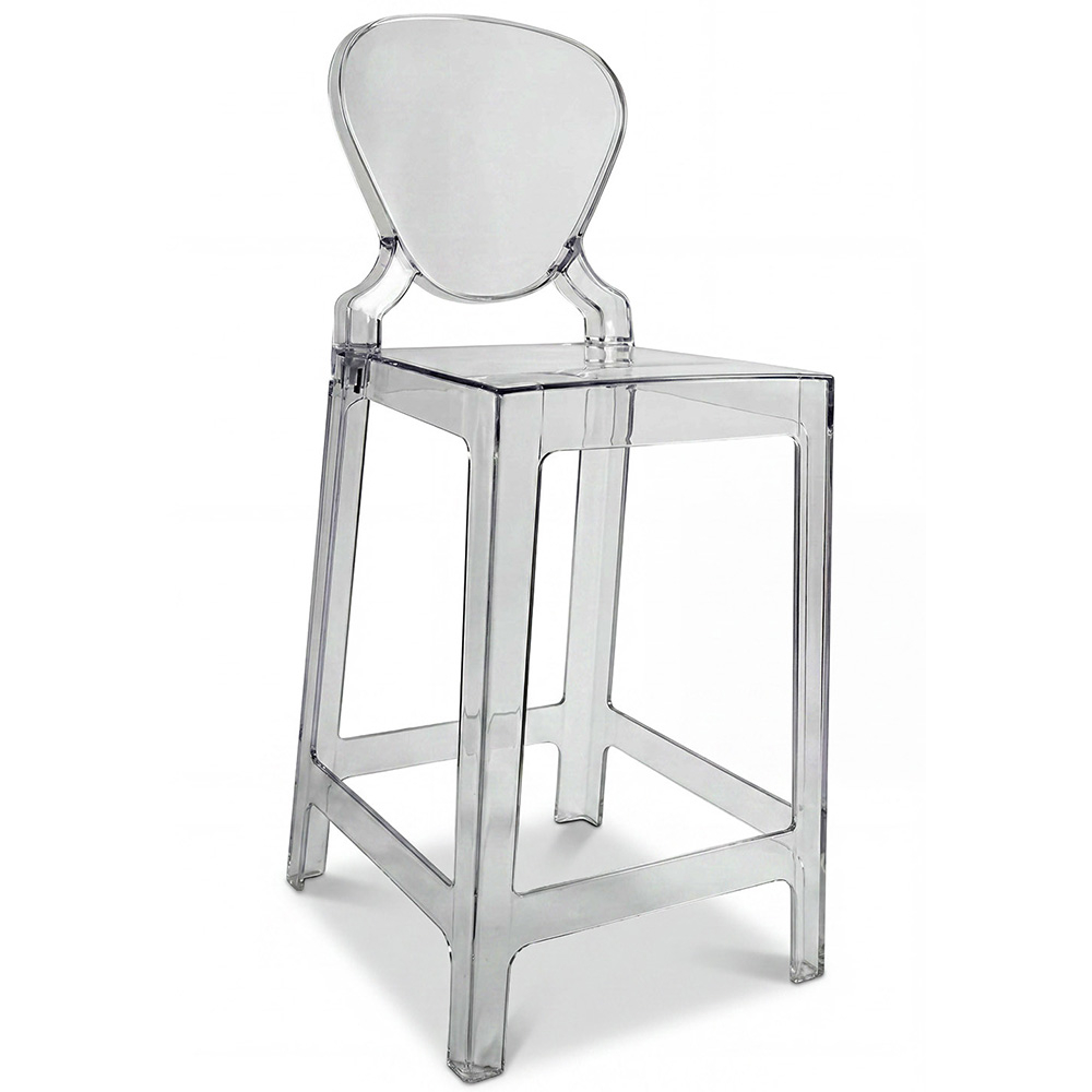 Bar Stool with Backrest - Transparent Design - 75cm - Victoria Queen image 8